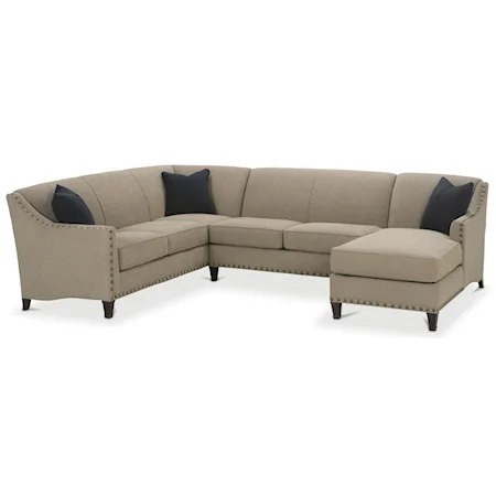 Traditional 3 Piece Sectional with Chaise